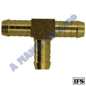 BRASS TEE 3 WAY 5/16" MALE HOSE BARB