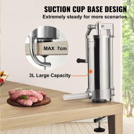 SAUSAGE STUFFER 3 LITRE BENCH MOUNT VERT