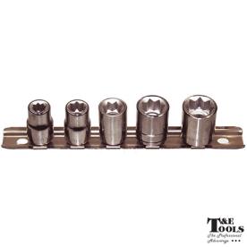 SOCKET SET AF 3/8 DRIVE 5 PIECE 8 POINT