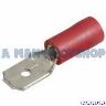 RED MALE BLADE 3MM WIRE TERMINAL 100PC
