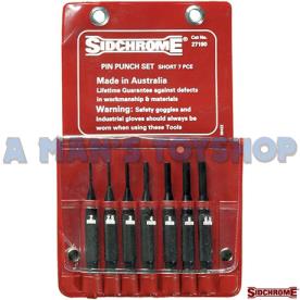 PIN PUNCH SET SHORT 7 PIECE METRIC 2-6.5