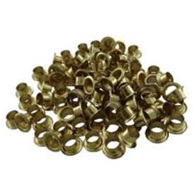 BRASS PLATED EYELETS 100 PIECES 5MM