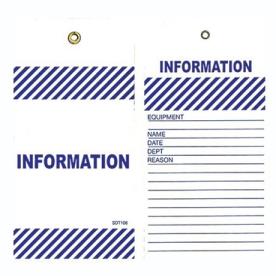BLUE INFO TEAR PROOF TAGS 25 PIECE