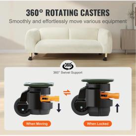 CASTOR WHEEL LEVELING SET 50MM 125 KG