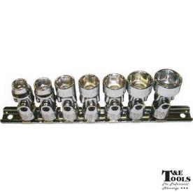SOCKET SET UNI SAE 3/8DR 7 PCE 6 POINT
