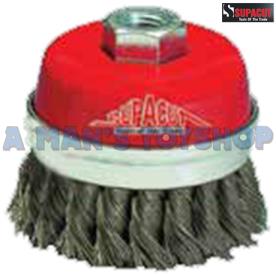 CUP BRUSH 75MM STAINLESS 14 X2MM THREAD