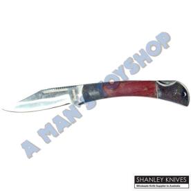 KNIFE POCKET 8CM BLADE WOOD HANDLE