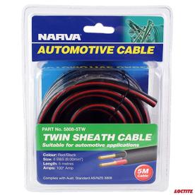 BATTERY TWIN CORE CABLE-5MET  RED/BLACK