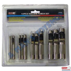 WAD PUNCH SET 12 PCE 1/8-3/4 SIZE HOLLOW