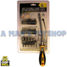 SCREWDRIVER SET WITH FLEXIBLE SHAFT