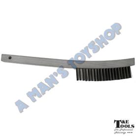 WIRE HAND BRUSH 4 ROW WOOD HANDLE