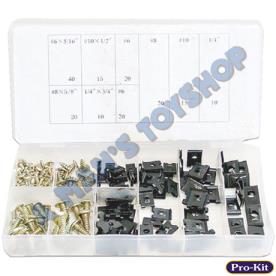 ASSORTMENT U CLIP & SCREW 170 PIECE
