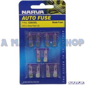 FUSE 3  AMP STD ATS BLADE 5 PIECE PACK