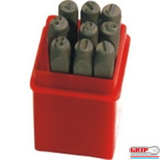 NUMBER PUNCH SET 6MM  9 PCE