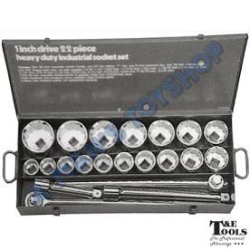 *K*SOCKET SET 1" DRIVE  METRIC 22PCE T&