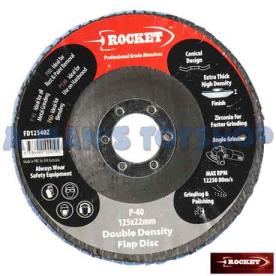 FLAP DISC 125MM  X 22MM BORE 40 GRIT
