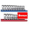 SOCKET SET FLEX METRIC 1/4"DR 6PT 12PCE