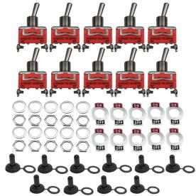 SWITCH 10 PIECE PACK 12V ON/OFF 12MM