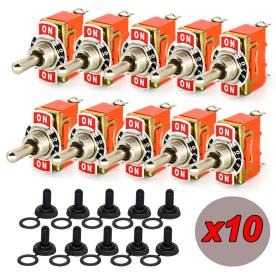 SWITCH 10 PIECE PACK 12V ON/OFF/ON 12MM