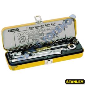 SOCKET SET 21 PIECE 1/4" DR METRIC/AF