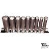 SOCKET SET 1/4" 9PC DEEP 12 POINT RAIL