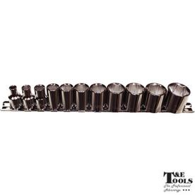 SOCKET 3/8DR SAE 6 POINT ON RAIL11PCE