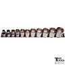 SOCKET 3/8DR 11PC SAE 12PT ON RAIL