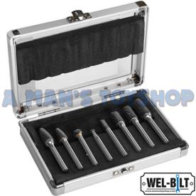 BURR SET HI SPEED STEEL 8 PIECE1/4 SHANK