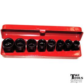 IMPACT SOCKET SET 3/8"SAE  8PCE SHORT