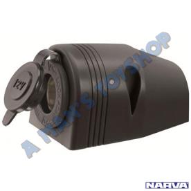 SURFACE MOUNT PLUG 12V BLACK