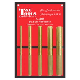 BRASS PIN PUNCH SET 145MM 5 PIECES