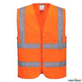 HI-VIS ZIPPED BAND & SAFETY VEST ORANGEL