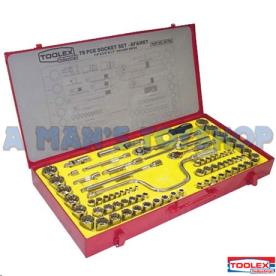 SOCKET SET 1/4-3/8-1/2 AF/METRIC 78 PCE