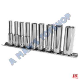 HEX DEEP SOCKET SET AF 1/4''DR 9 PIECE