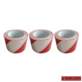 CAUTION TAPE RED/WHITE 75MM X 75MET 3PCE