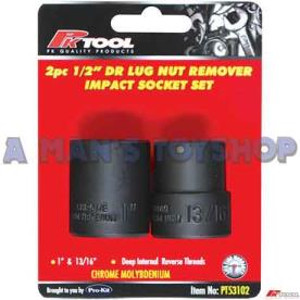 SOCKET 1/2" LUG NUT REMOVER 1" & 13/16"