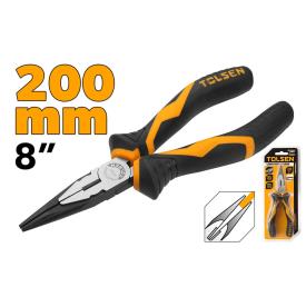 PLIERS LONG NOSE 200MM, 8" CrV BLACK