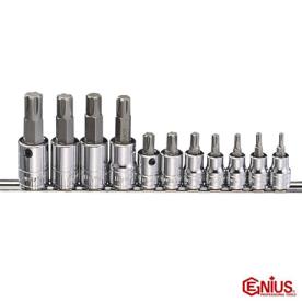 MULTI  SPLINE BIT SET 11 PCE 3/8 & 1/2DR