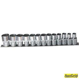 SPLINE SOCKET SET 1/4DR 13 PCE 4-14MM