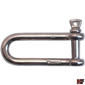 LONG D SHACKLE STAINLESS STEEL 6MM