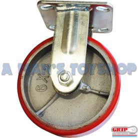 CASTOR PU ON CAST 125MM FIXED 239KG