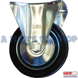 CASTOR RUBBER STEEL CORE 125MM FIXED100K
