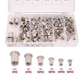 RIVET NUT 200 PIECE METRIC KIT STAINLESS