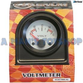 GAUGE ELECT VOLTMETER 52MM WHITE FACE