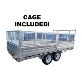 TRAILER 14X7 GAL FLAT TOP WITH CAGE