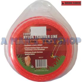 TWIST NYLON TRIMMER LINE SQ 2.4MM X 25M