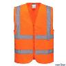HI-VIS ZIPPED BAND SAFETY VEST ORANGE 2X
