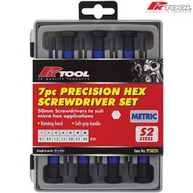 SCREWDRIVER HEX S2 STEEL 50MM SET 7 PCE