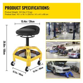 GARAGE STOOL ADJUSTABLE 24 TO 28 300LBS