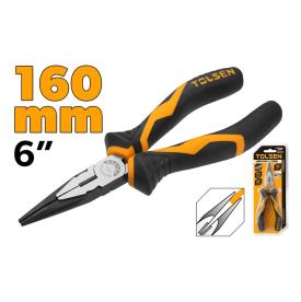 PLIERS LONG NOSE 160MM, 6" CrV BLACK